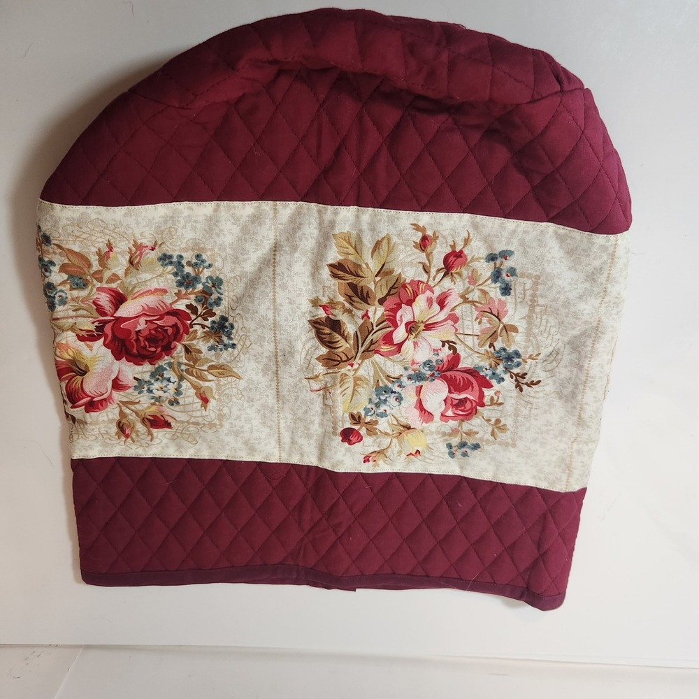 Handmade Quilted Floral Appliance/water cooler Cover Burgundy Red Dust Cover